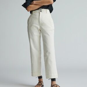 Everlane Organic Wide Leg Pant, White, Size 0